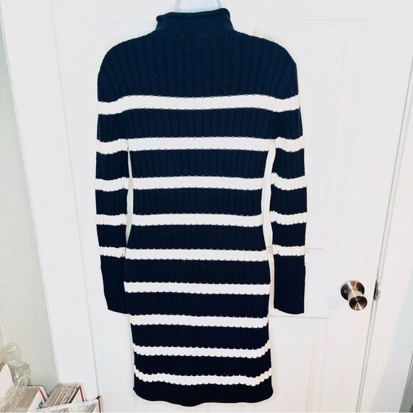 Vineyard Vines Nautxal Navy White Roll Neck Stripe Sweater Dress Mini XXS NWT - Picture 7 of 10